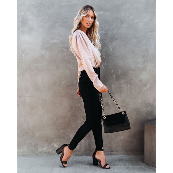 LAST ONE - IVETTE SATIN DRAP BODYSUIT CHAMPAGNE - Picture 8 of 9